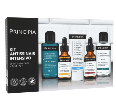 Captura-de-tela-2026-09-09-200654.png Kit Facial Principia Antissinais Intensivo Gel De Limpeza Gl-01 120g + Sérum Vc-10 30ml + Creme Calmante Cm-01 40g + Sérum Rn-0,3 30ml + Tônico Al-7 120ml - Imagem 1