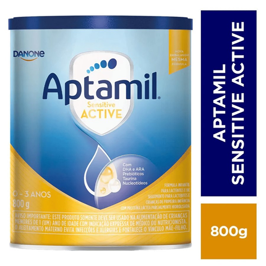 large-638955278875085670-803245_3.jpg Fórmula Infantil Aptamil Sensitive Active Danone 0 A 3 Anos 800g - Imagem 1